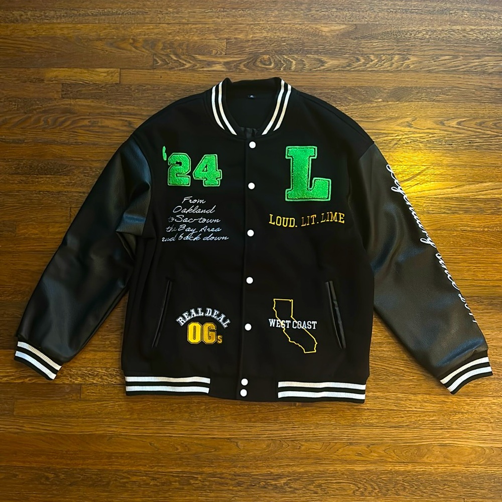Men’s Black Varsity Letterman Jacket